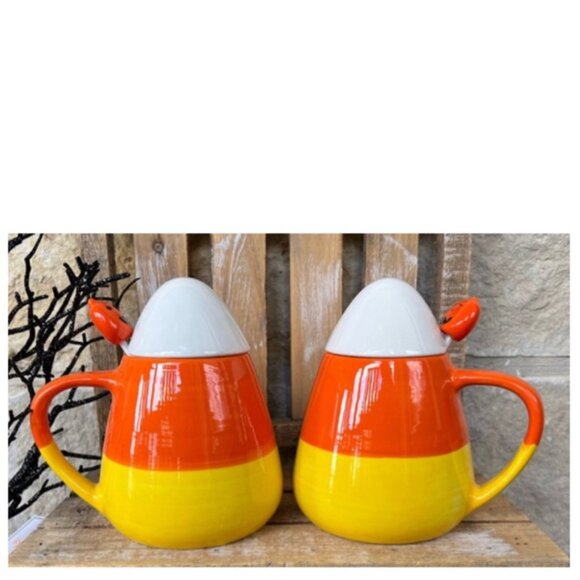 NEW Mr. Halloween Candy Corn Ceramic Mug Set Candy Corn Ceramic Mug Set - Picture 2 of 7
